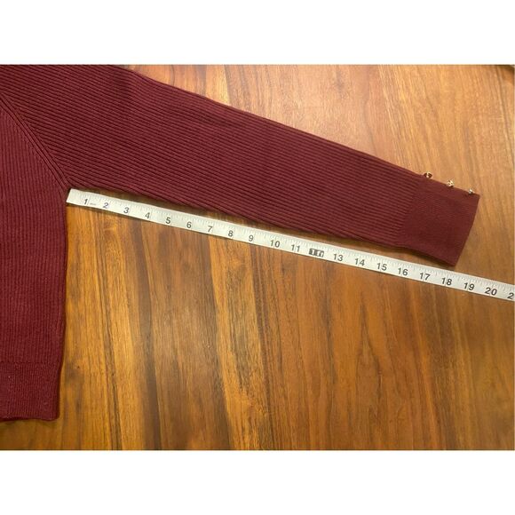 Fortune + Ivy Women's Burgundy Annella Fitted Ribbed Top & Skirt Set Small NWT - Picture 4 of 16